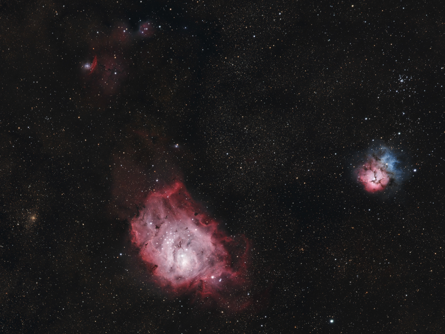M8 (Lagoon Nebula) & M20 (Trifid Nebula) © Irwin Seidman