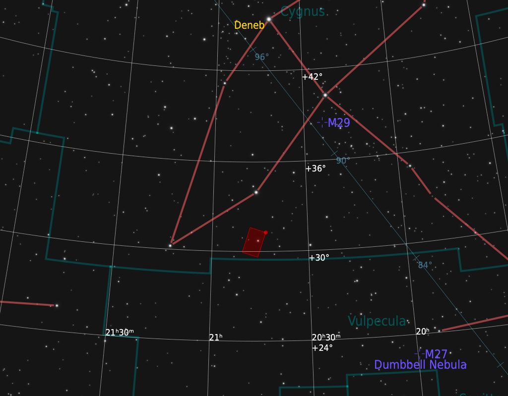 NGC 6960 in finding chart