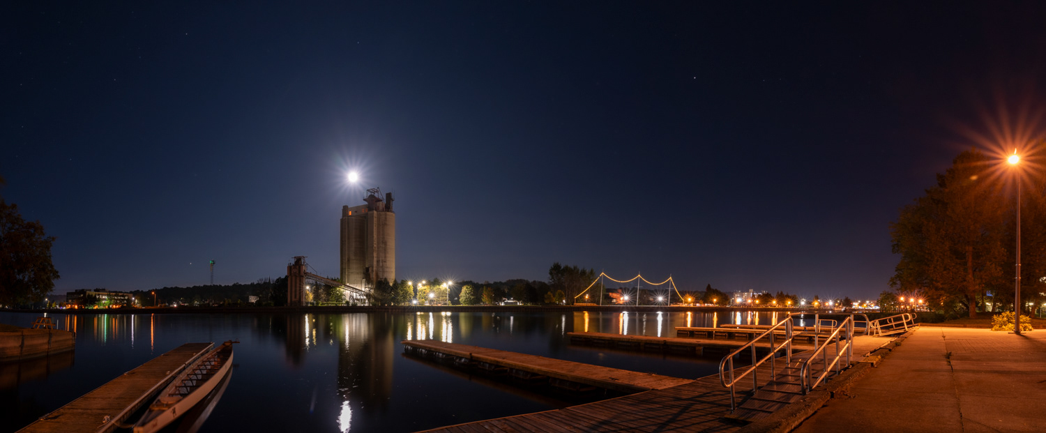 Fun moon rising over silos © Irwin Seidman