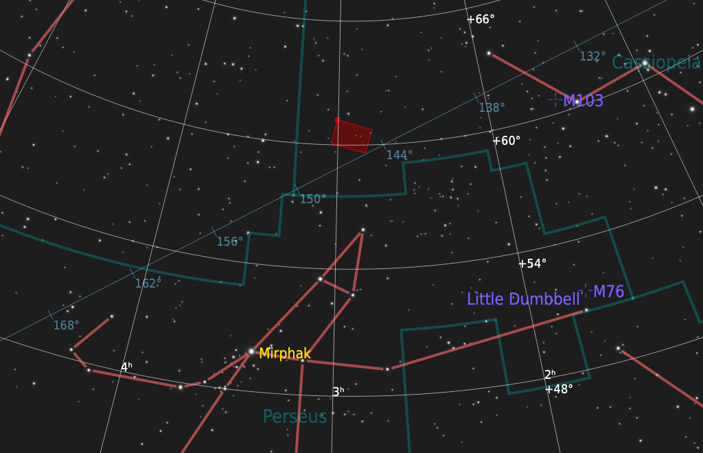 IC 1848 Soul Nebula - Finding Chart