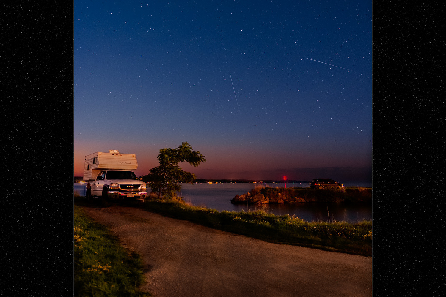 Perseid Meteor Shower over Owen Sound © Irwin Seidman