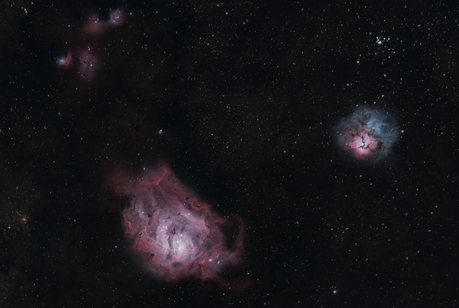 M* (Lagoon Nebula) & M20 (Trifid Nebula) © Irwin Seidman