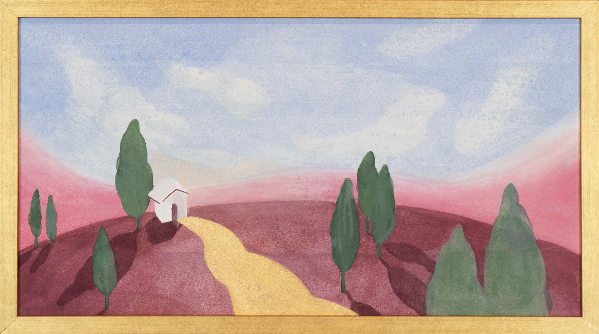 이승은, 집으로 Way Home, 2021, 32×60 cm, 한지에 금분, 채색