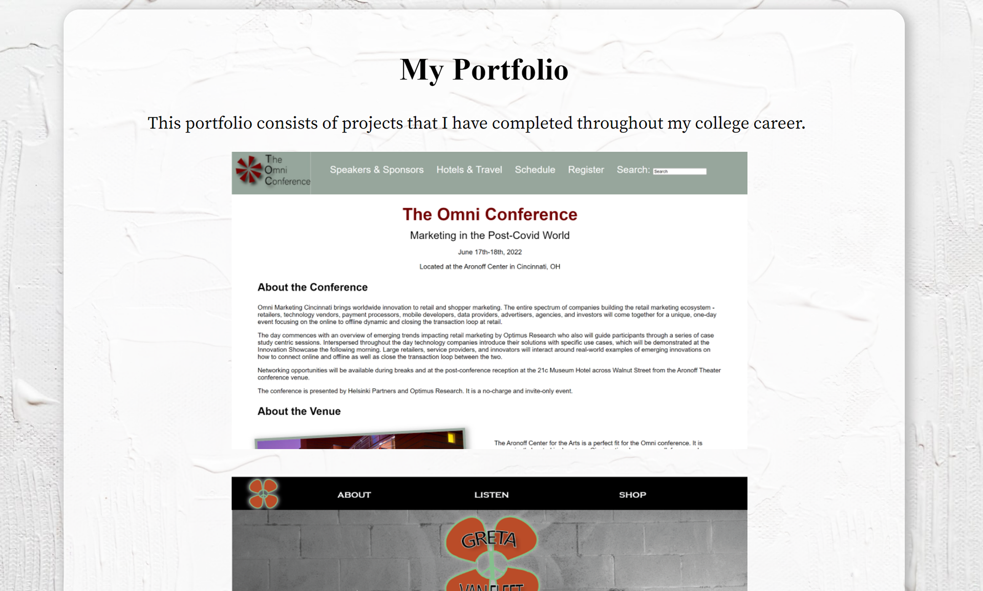 General Project Overview Page