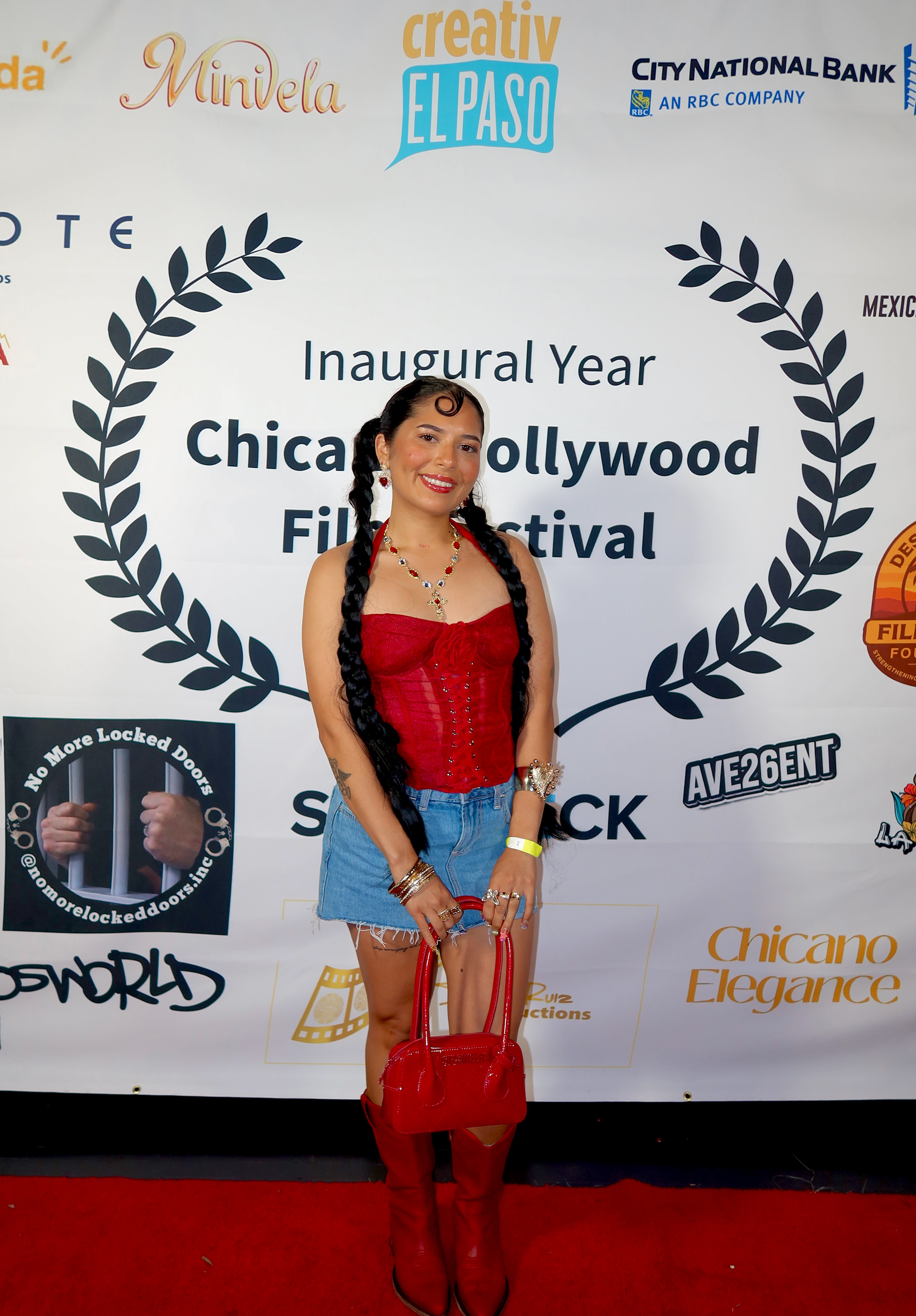 Alyssa on the red carpet for the first Chicano Hollywood Film Festival.