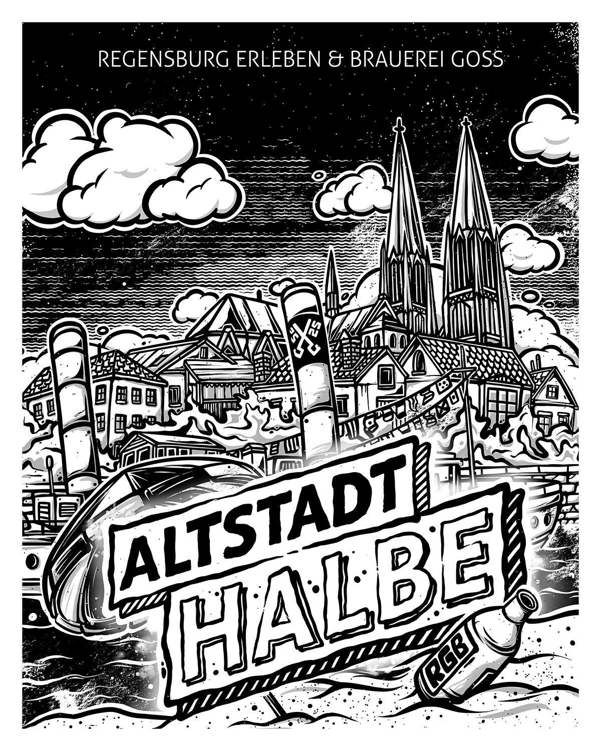 Label and print design for 'Altstadthalbe'