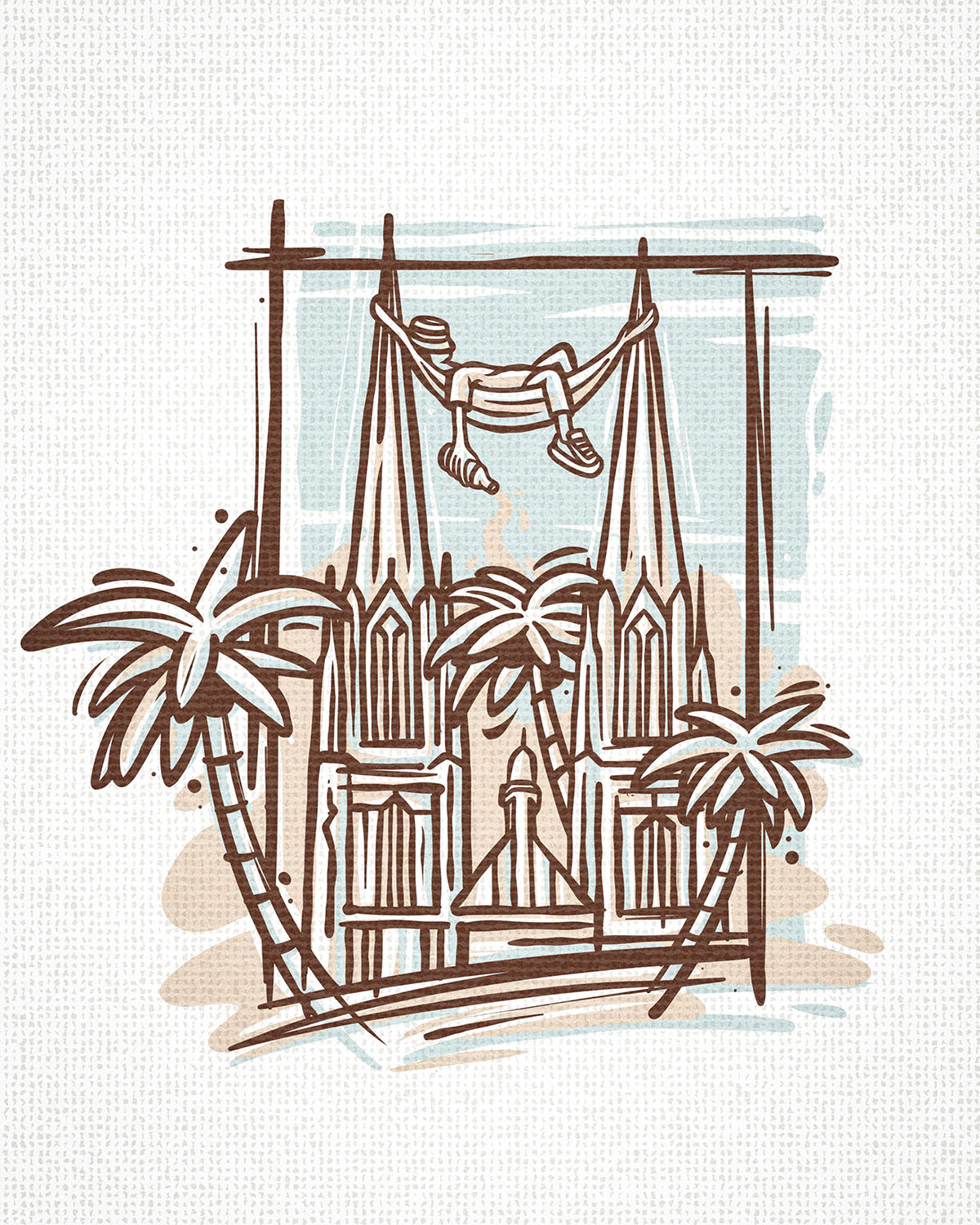 Illustration 'Hängematte RGB' for Regensburg Erleben