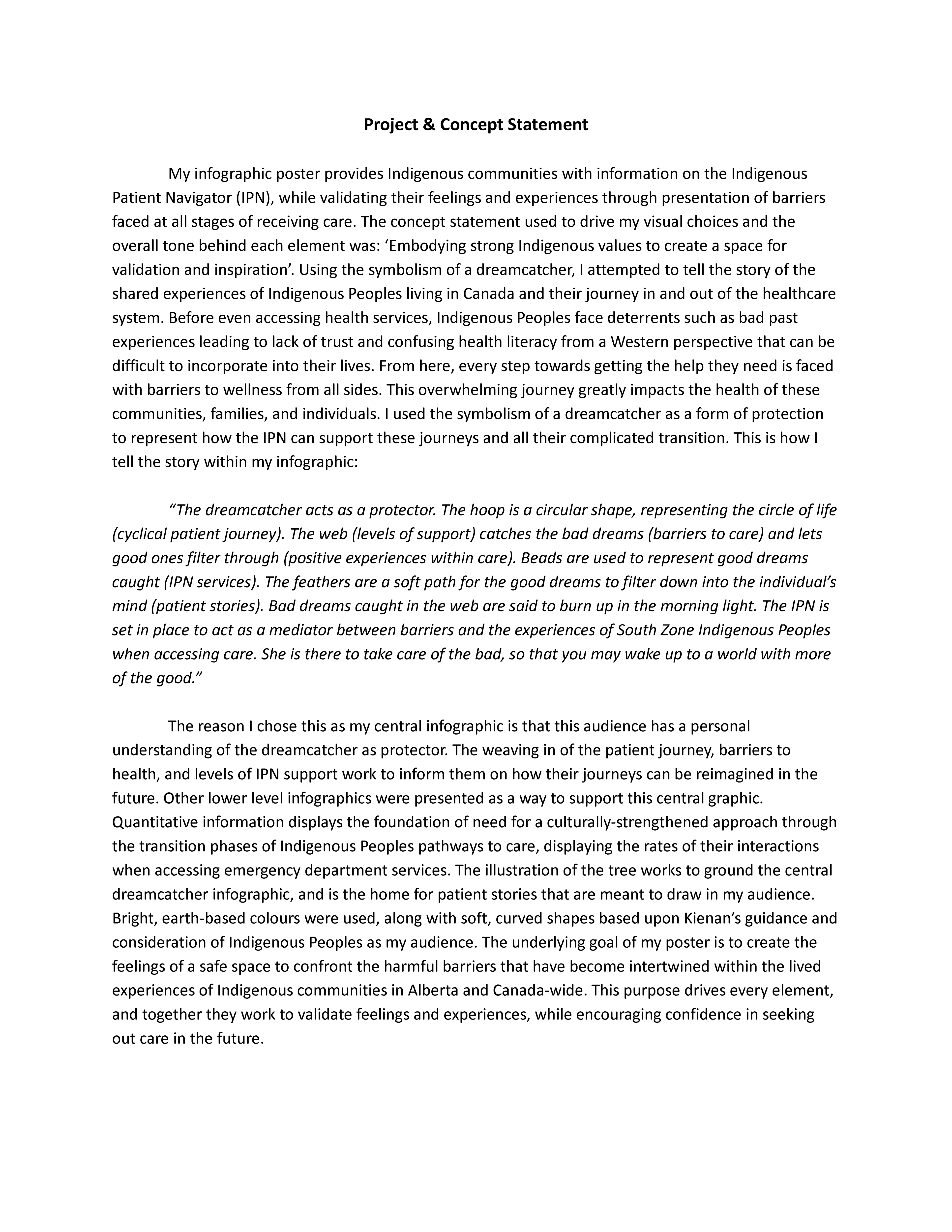 Project Rationale & Concept Statement