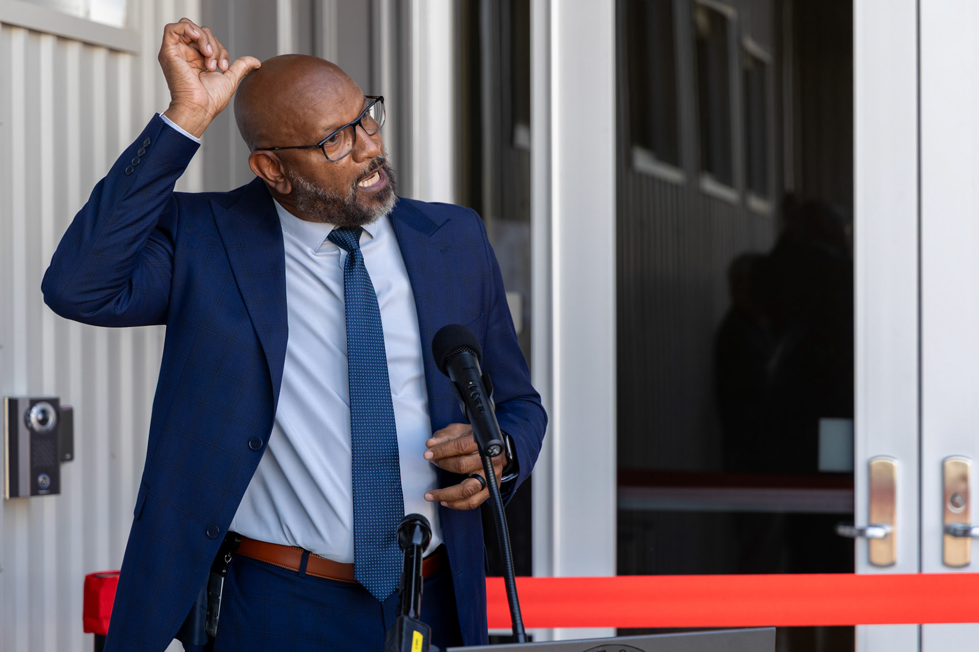 Bexar County Adult Probation Director Jarvis Anderson gives a speech at the opening ceremony for the new expansion at the Applewhite Recovery Center on the South Side on Oct. 9, 2025, in San Antonio.