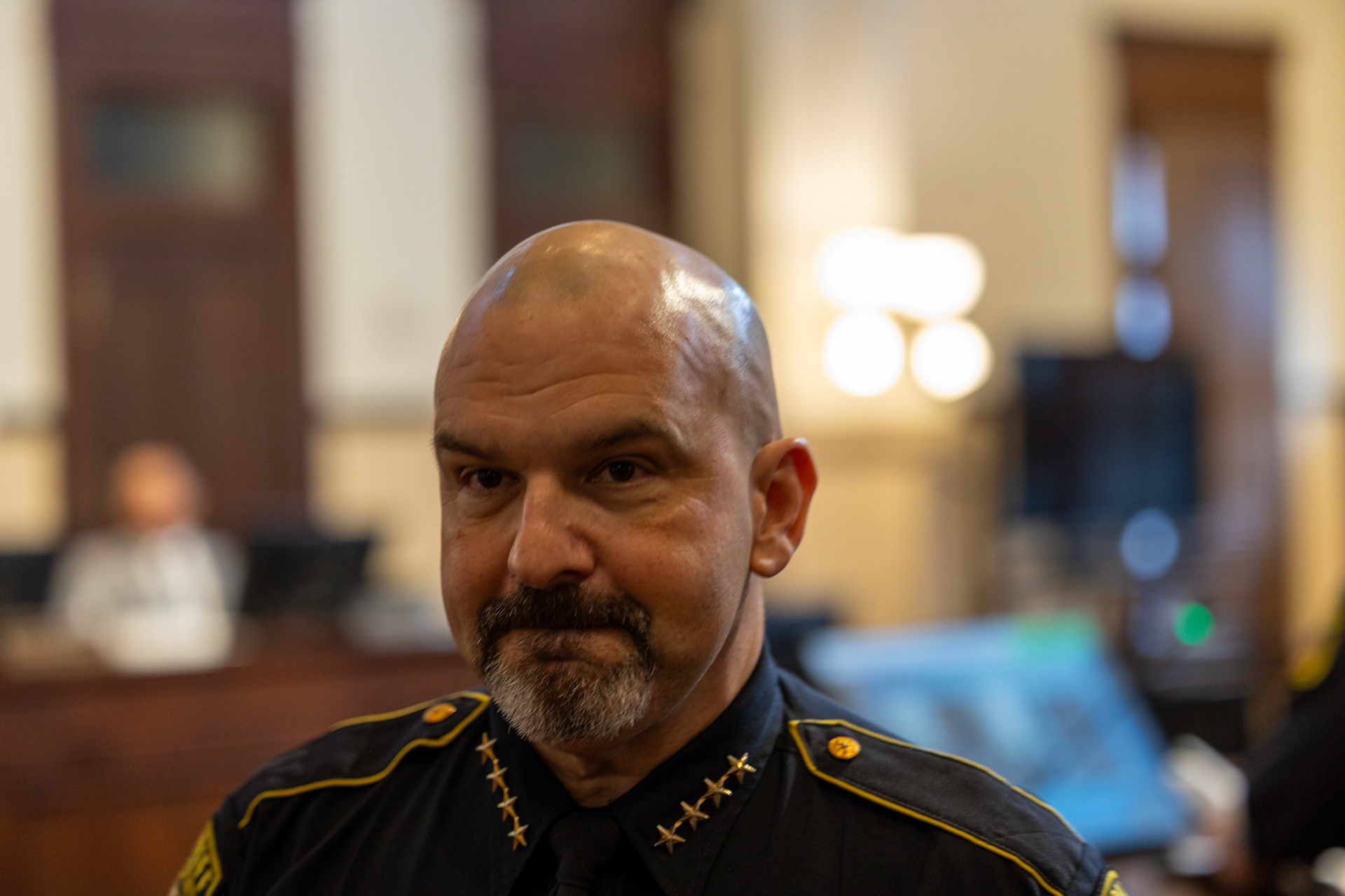 Bexar County Sheriff Javier Salazar at the Bexar County Courthouse for a county budget work session on Tuesday, Aug. 26
