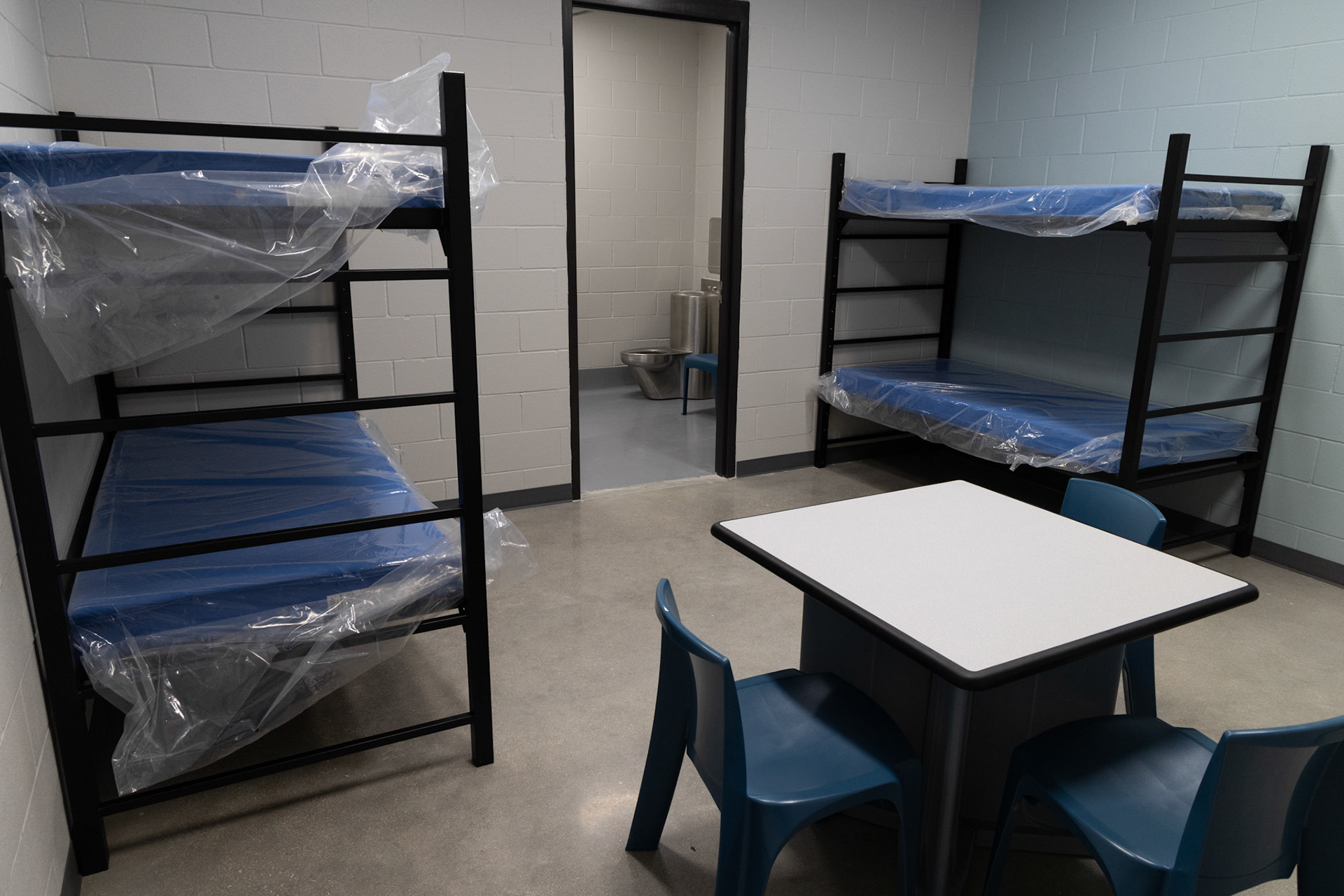 An isolation room inside the new engagement center expansion at the Applewhite Recovery Center on Oct. 9, 2025, in San Antonio.
