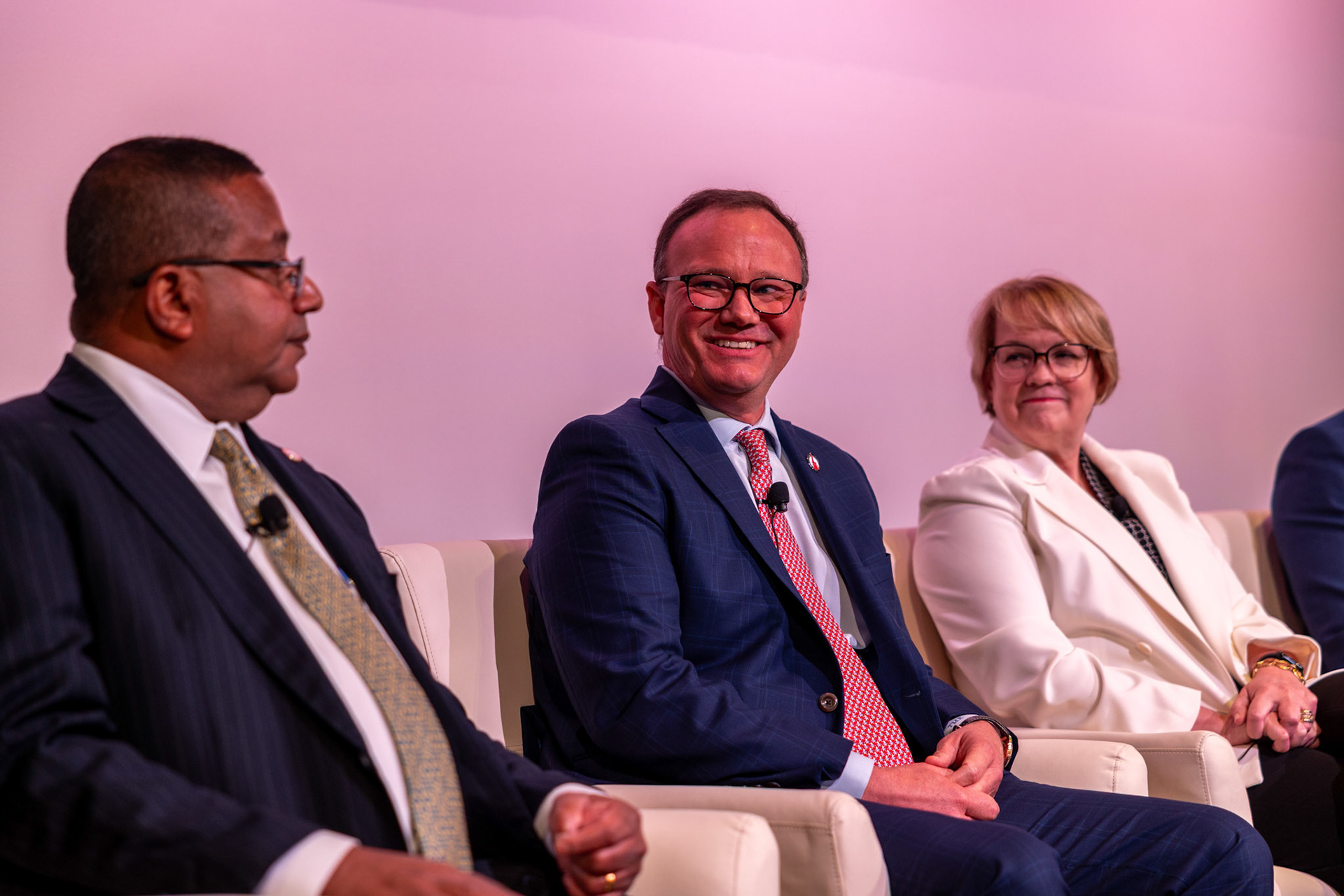 The President of University of the Incarnate Word Tom Evans speaks during the Presidents Panel event on Sept. 4, 2025 in San Antonio.