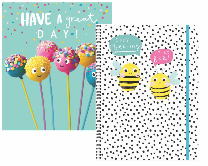 Cake Pop Card and Bee Notebook for Clintons
