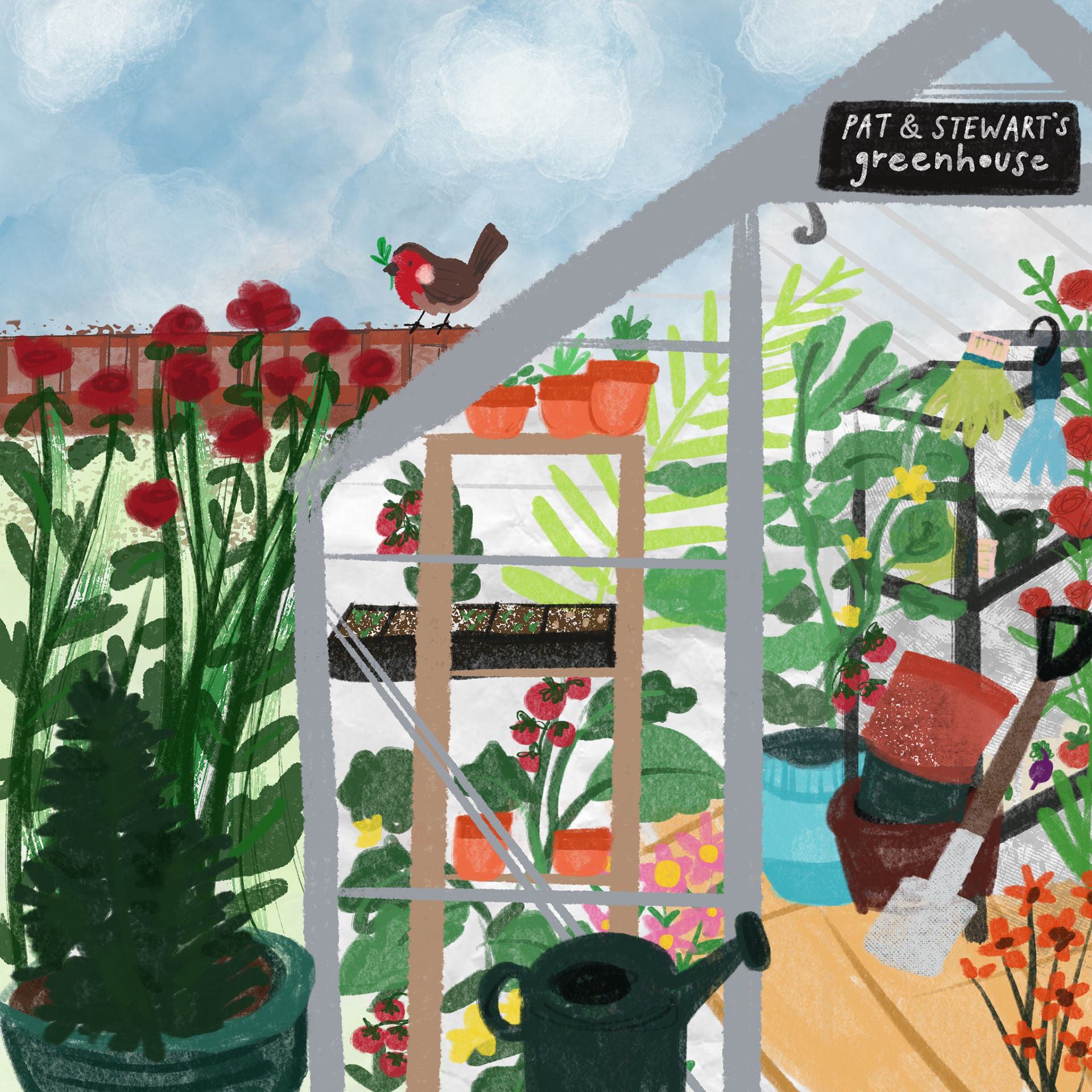 Personalised greenhouse drawing