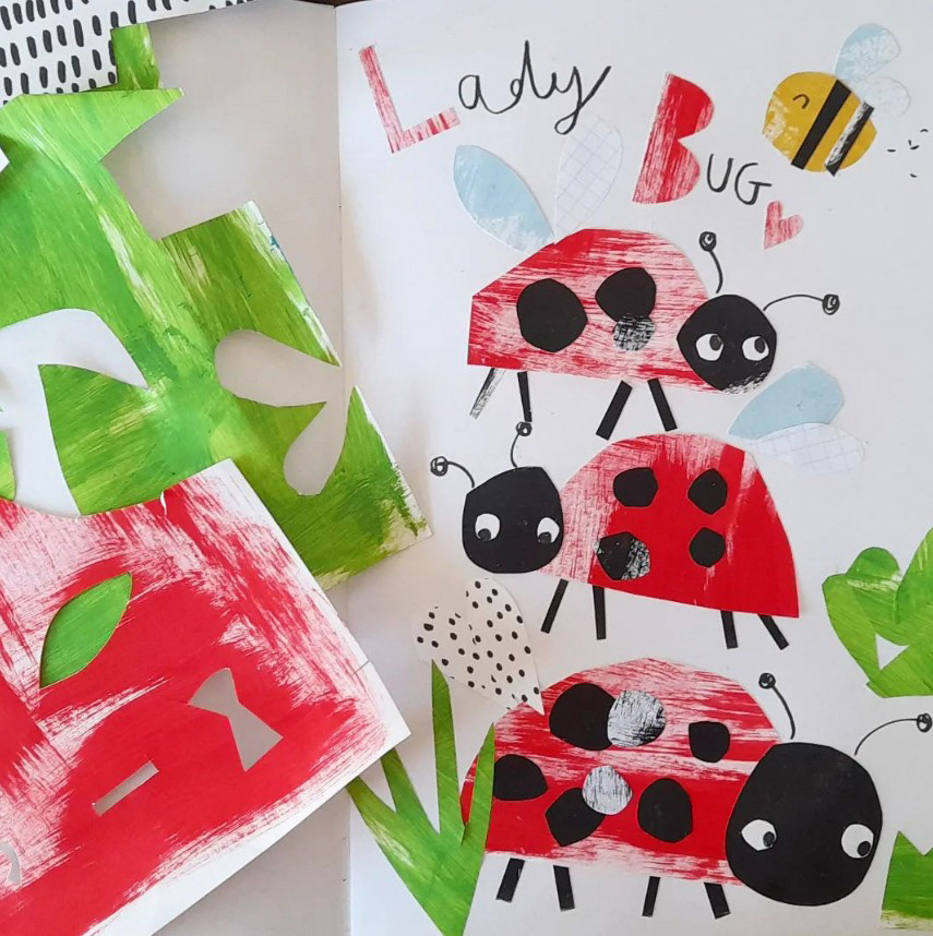 Collaged Ladybugs
