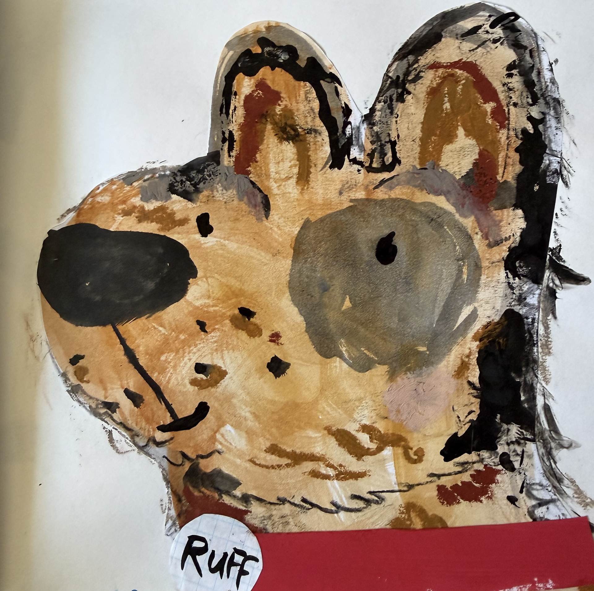 Mixed media: Scruffy dog painting