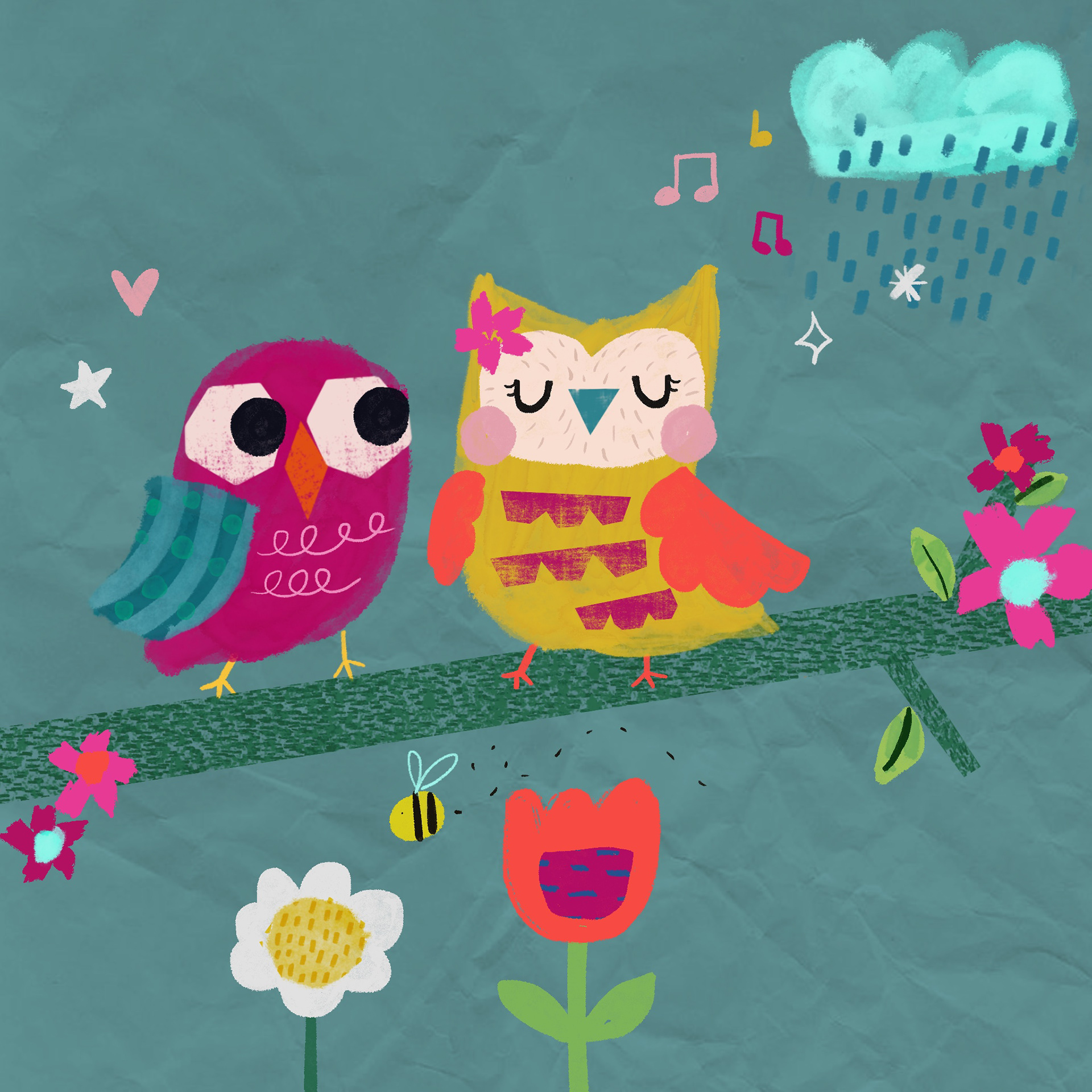 A pair of cute owls