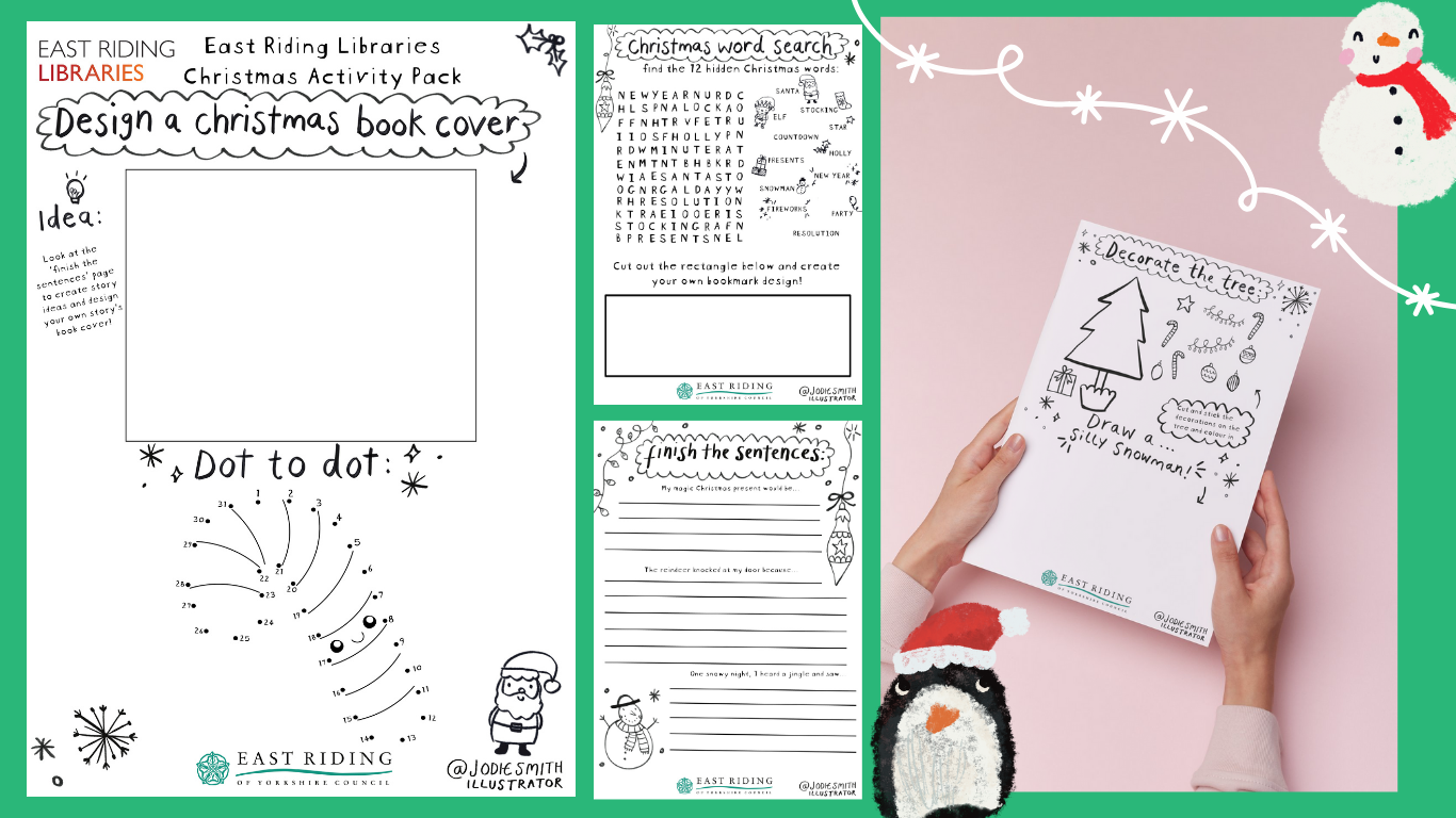 Christmas Black & White Activity Pack for East Riding Libraries/East Riding Council