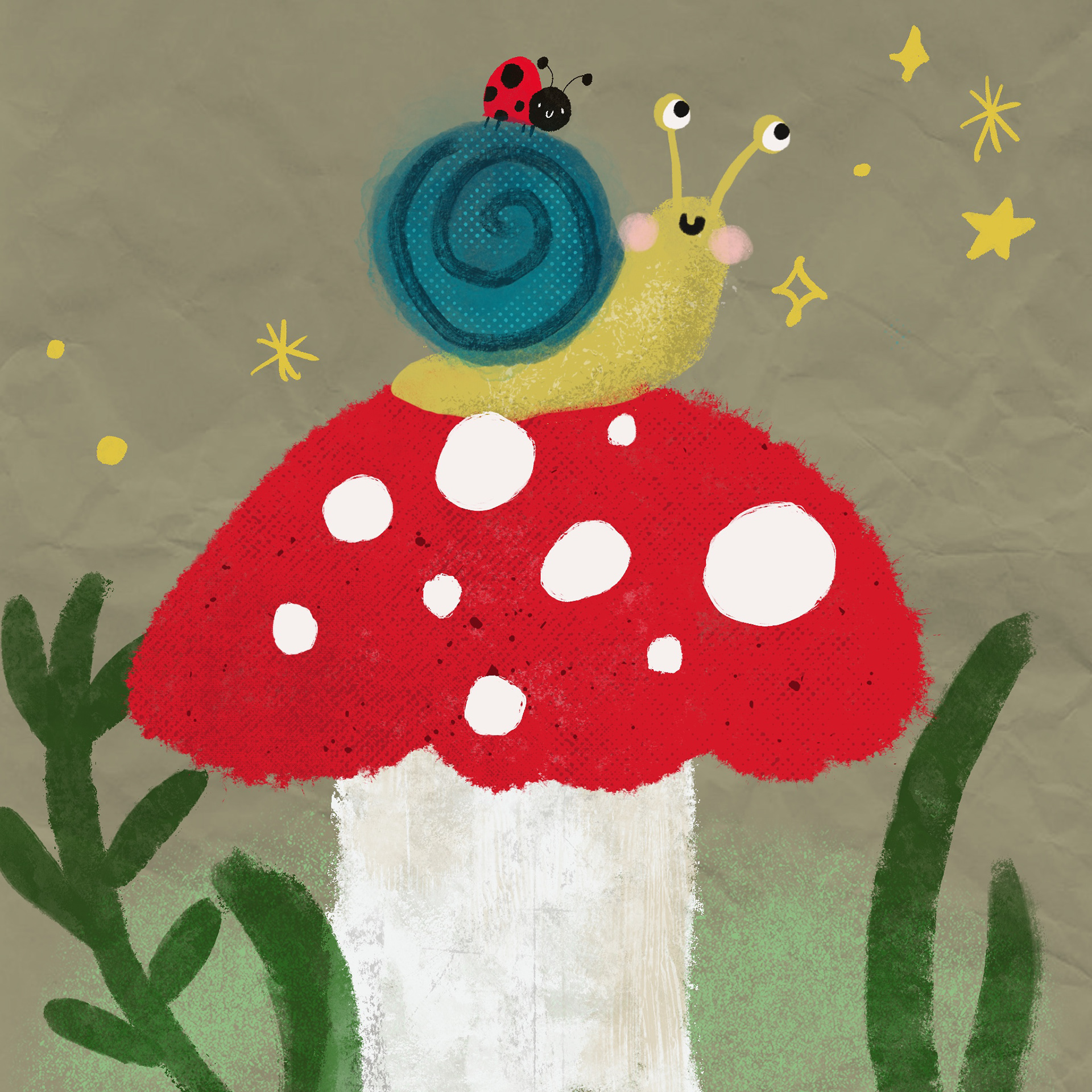 Snail on a toadstool