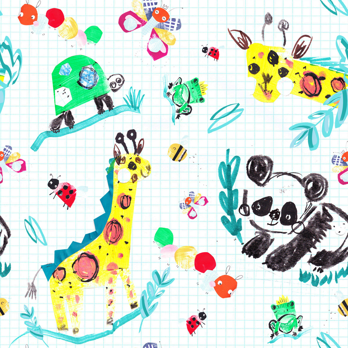 Collaged Safari Pattern