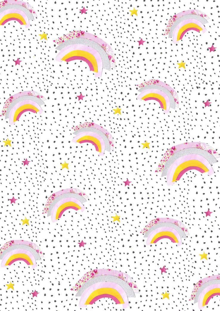 Rainbow polka dot gift wrap