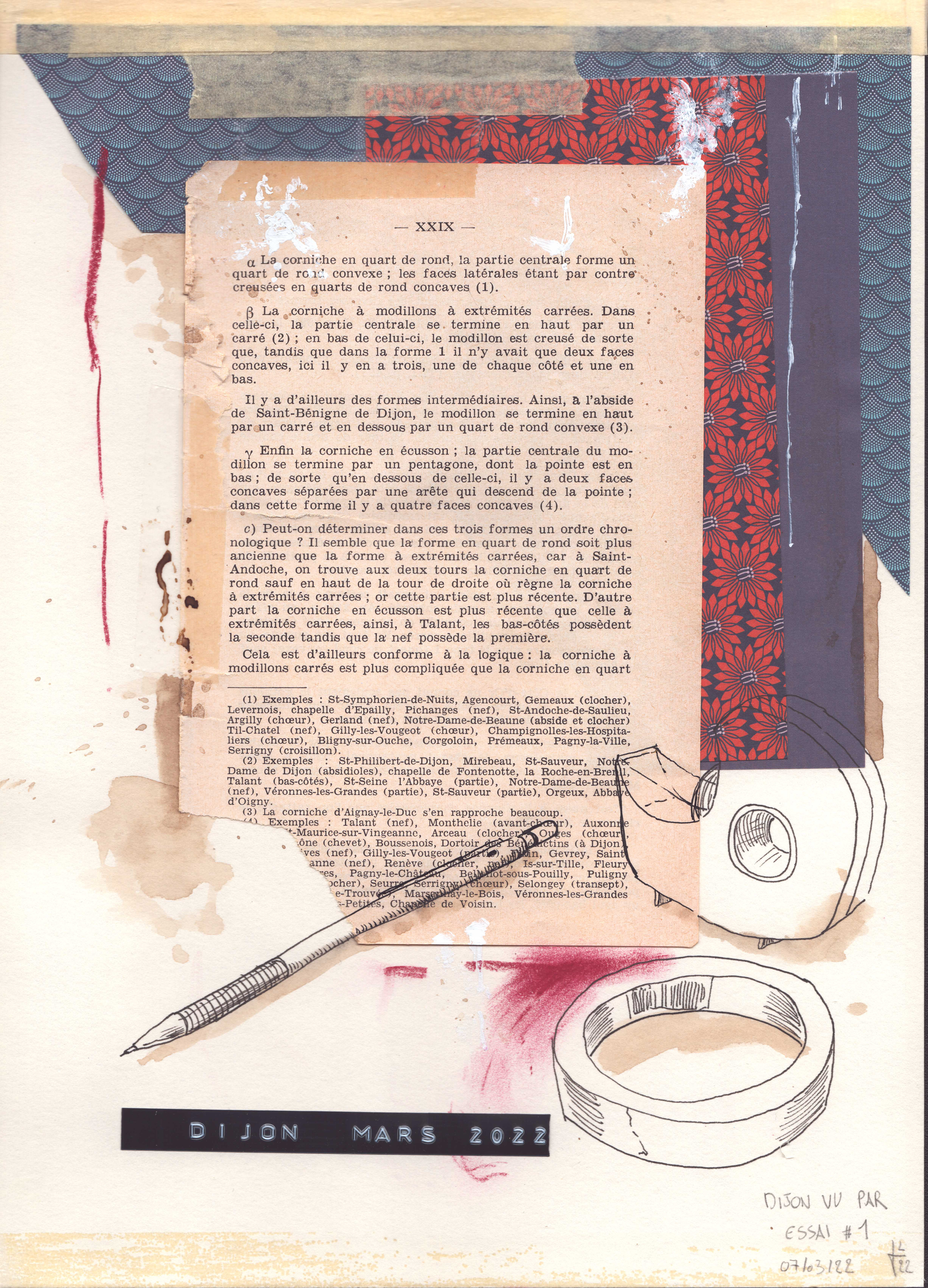 A4 - Collage sur papier - Dijon vu par 2022