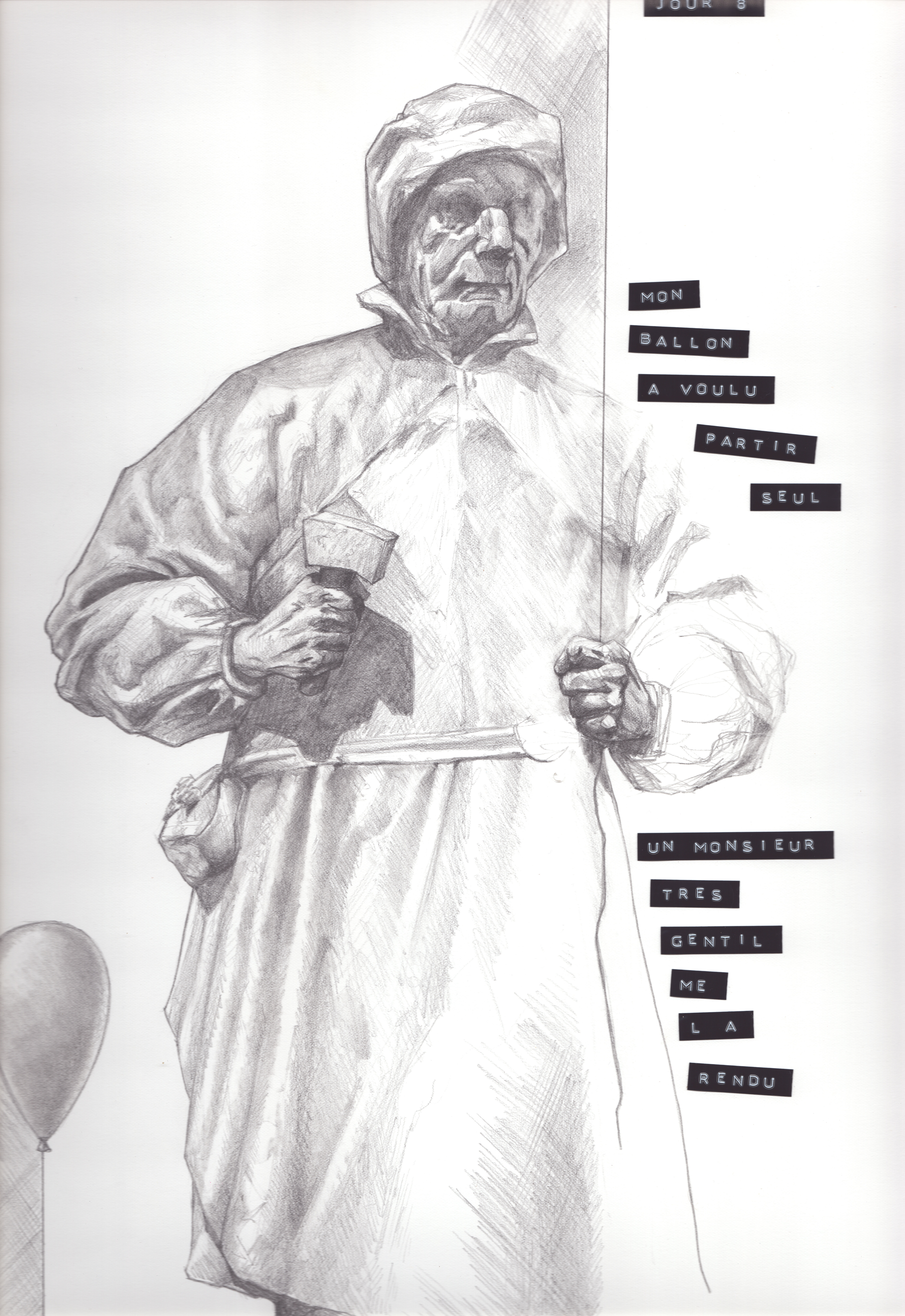 A2 - Graphite et Dymo sur papier - Dijon vu par 2022