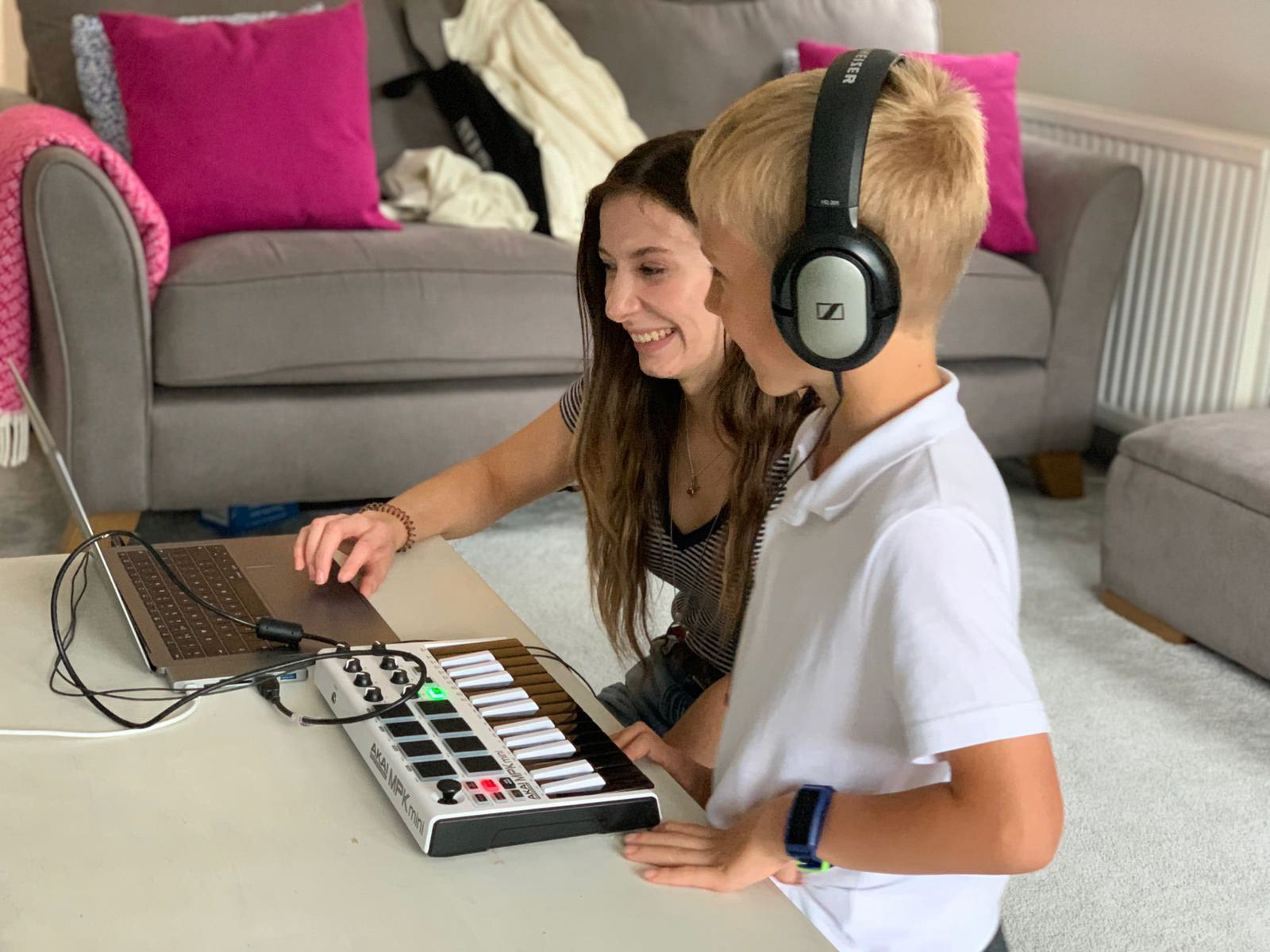 Persephone (Tutor) and Will, 7 (Student) learning to record using Garageband