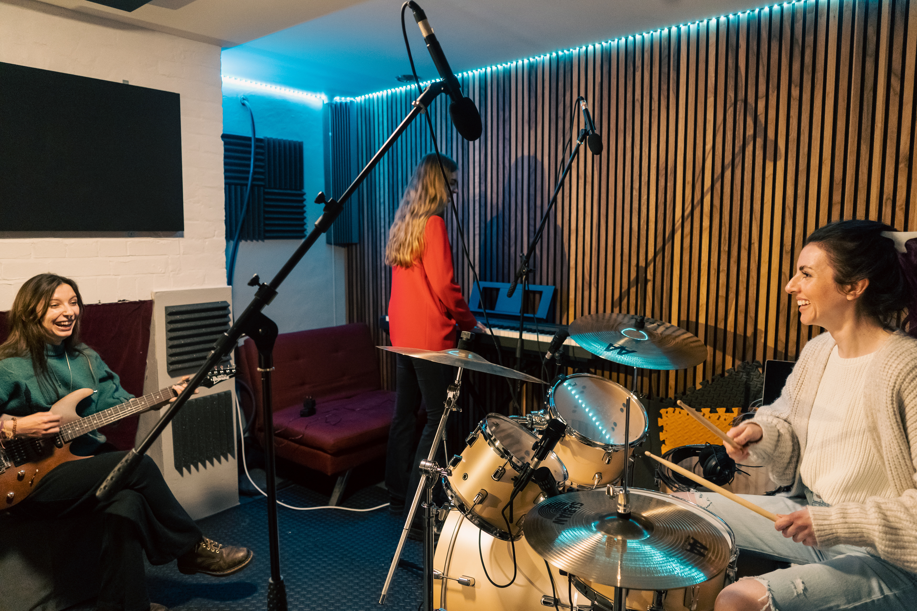 Tuneful Tutors having fun in the studio