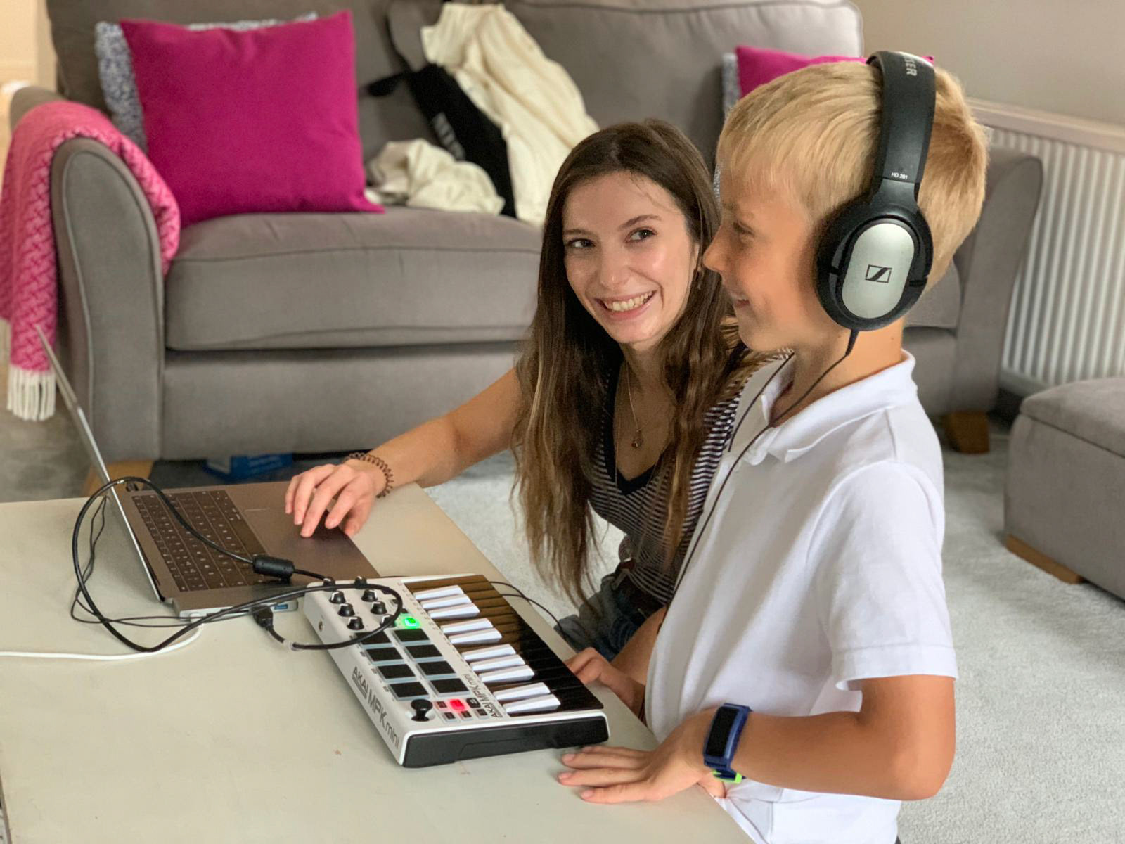 Persephone (Tutor) and Will, 7 (Student) learning to record using Garageband