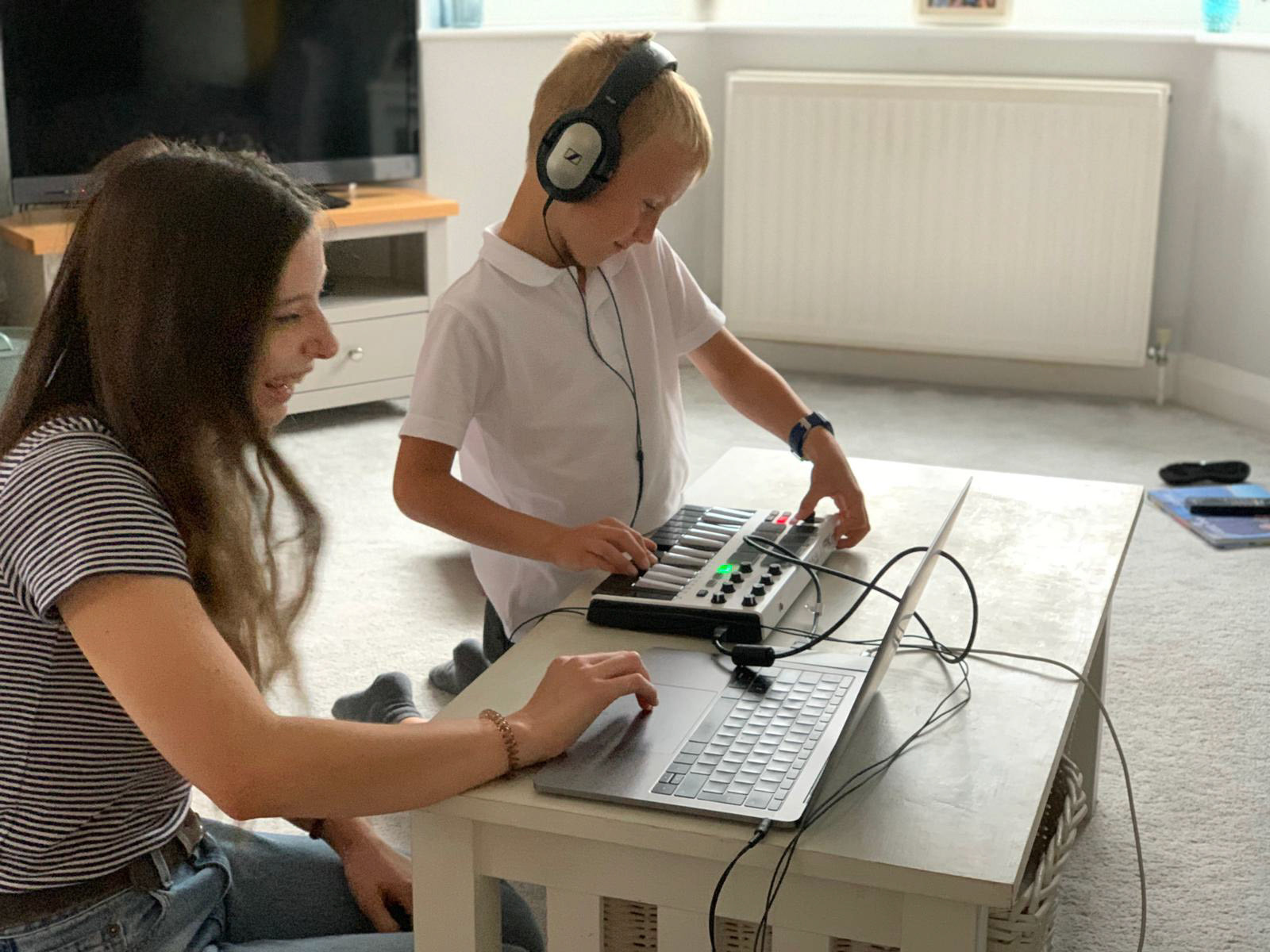 Persephone (Tutor) and Will, 7 (Student) learning to record using Garageband
