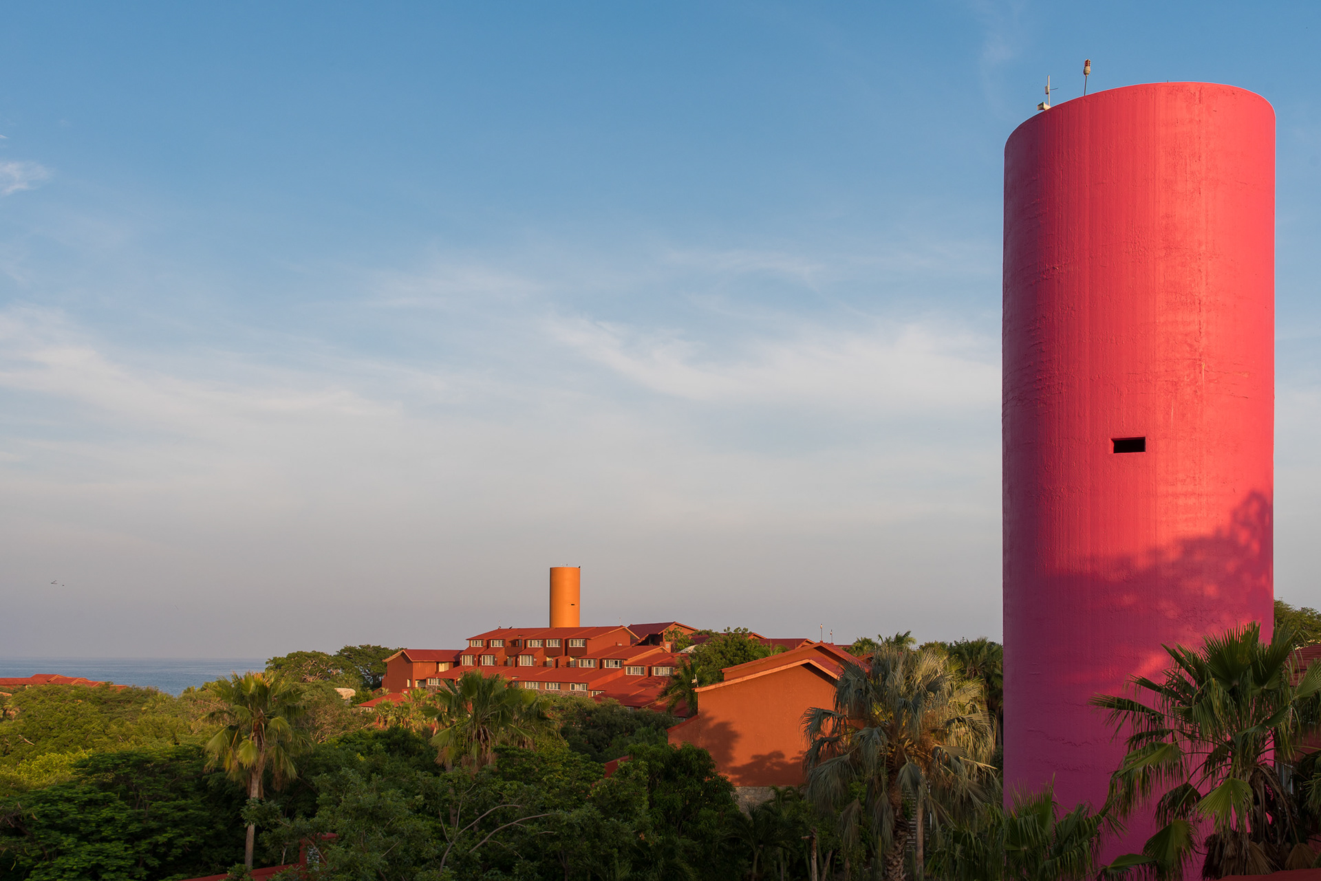 Looking out from our balcony towards the ocean and the next hotel block.
