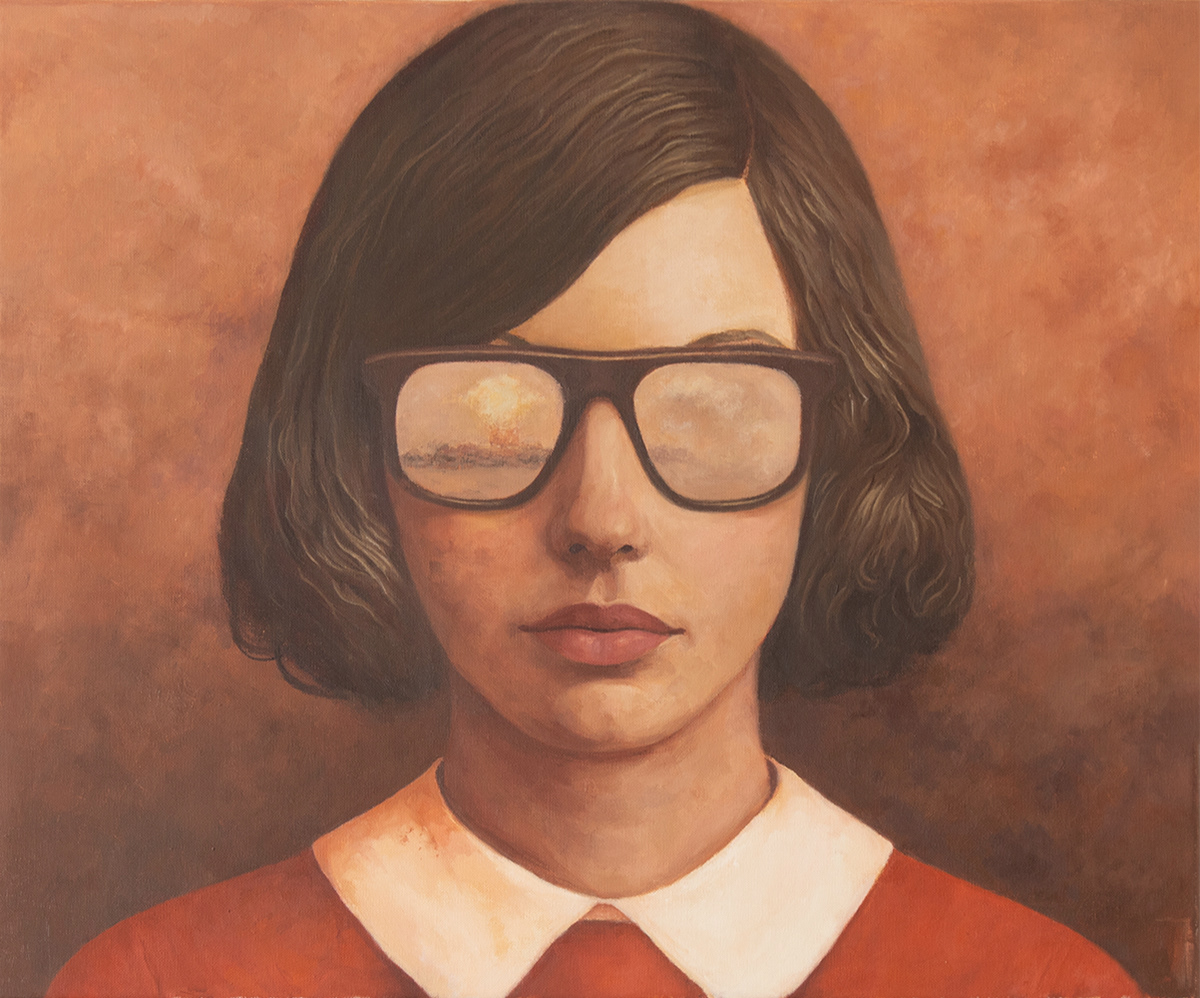 Atomic - Oil painting on linen, 60x50cm, 2025