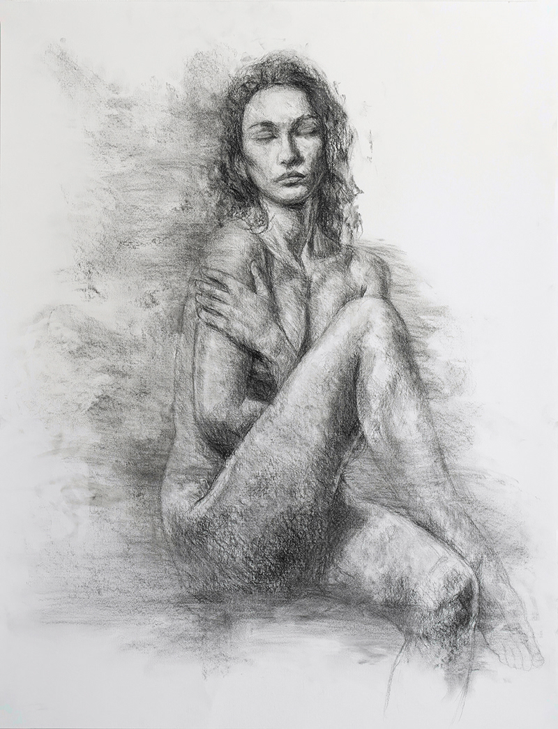 Dreaming - Charcoal drawing, 50x65cm 2026