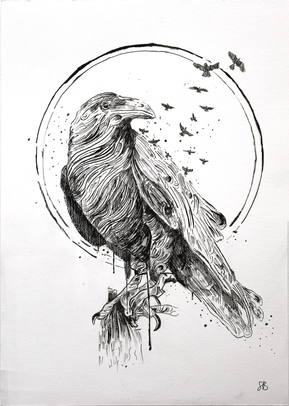 Born To Be Free - Ink drawing on paper, A4 size, 2025