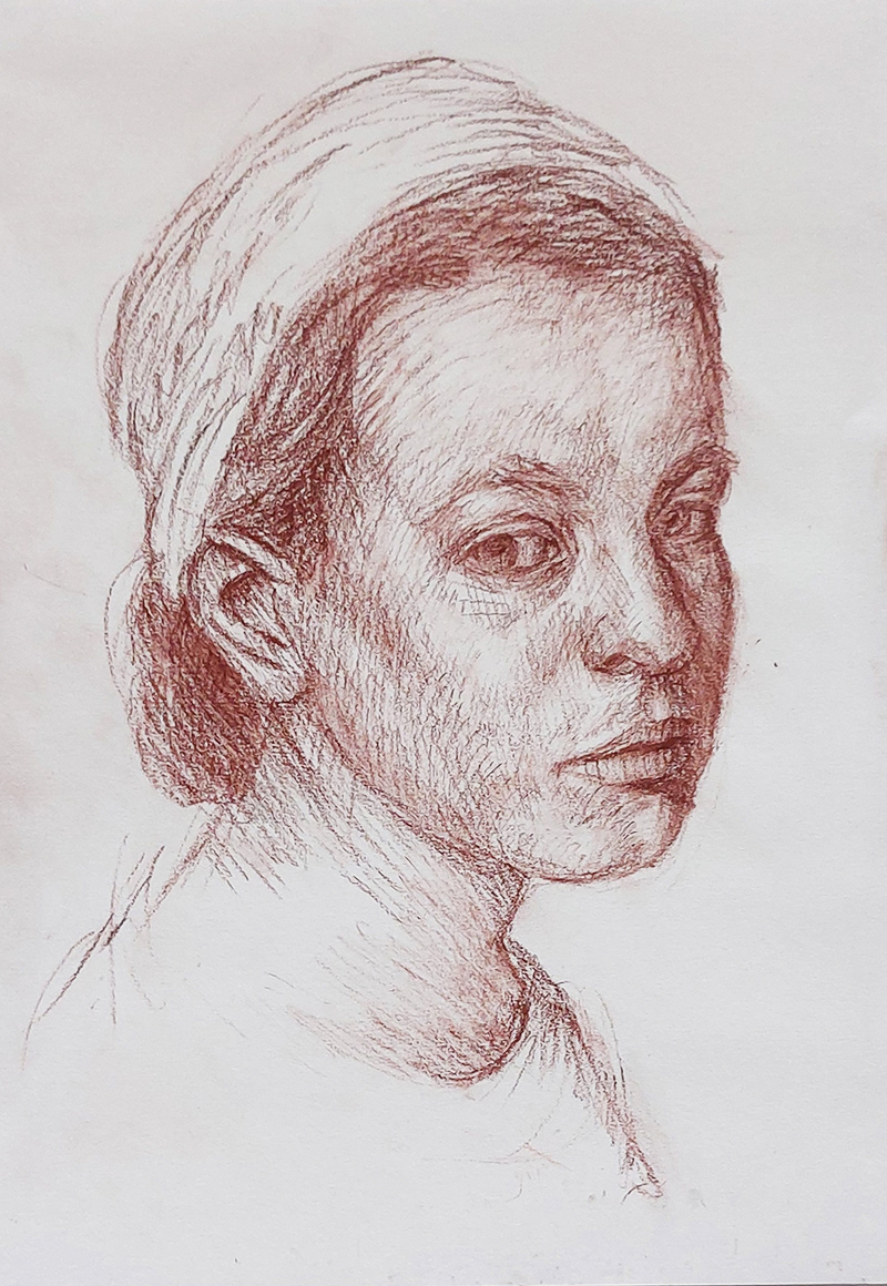 Untitled - Chalk drawing on paper, A4 size, 2026