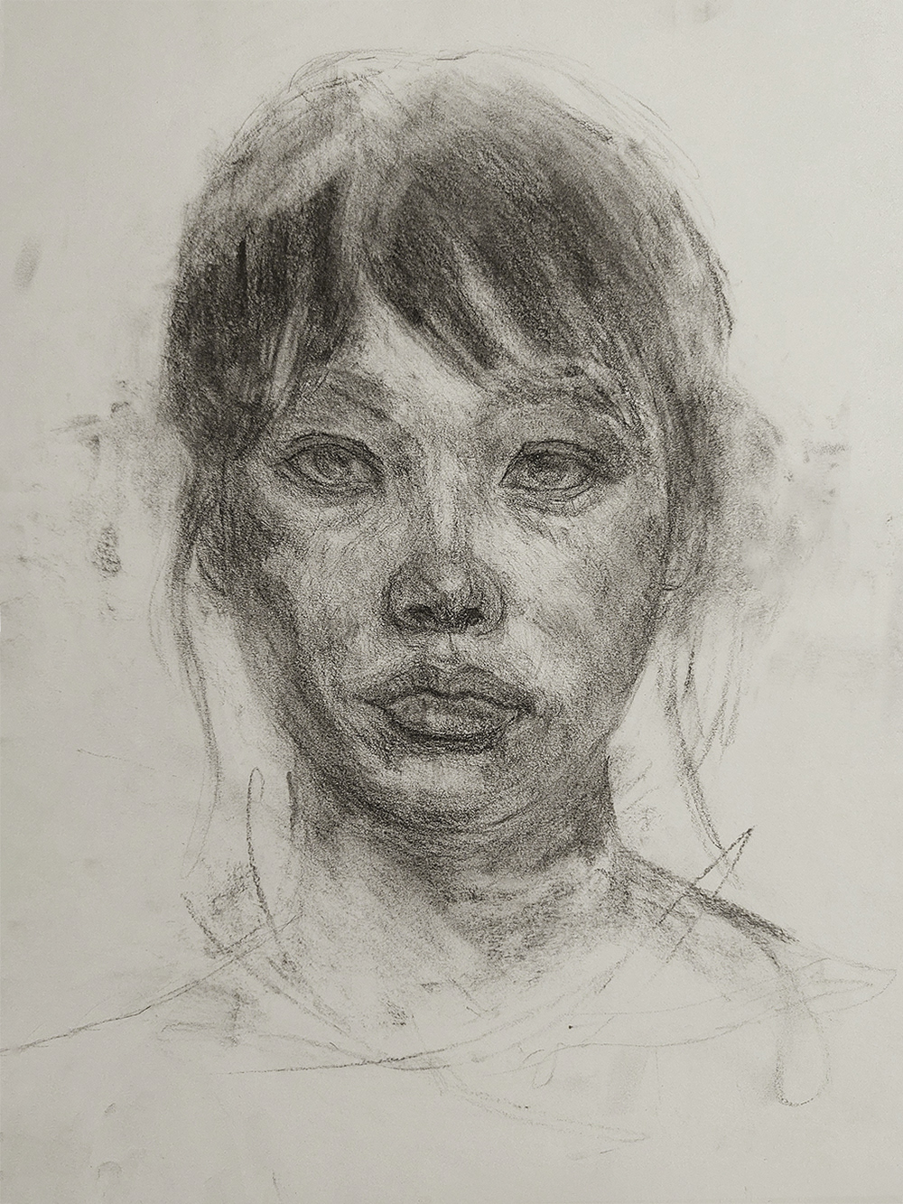 Untitled - Charcoal sketch on paper, A3 size, 2025
