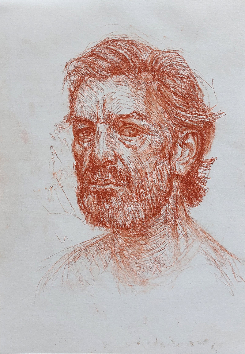 Untitled - Chalk drawing on paper, A4 size, 2026