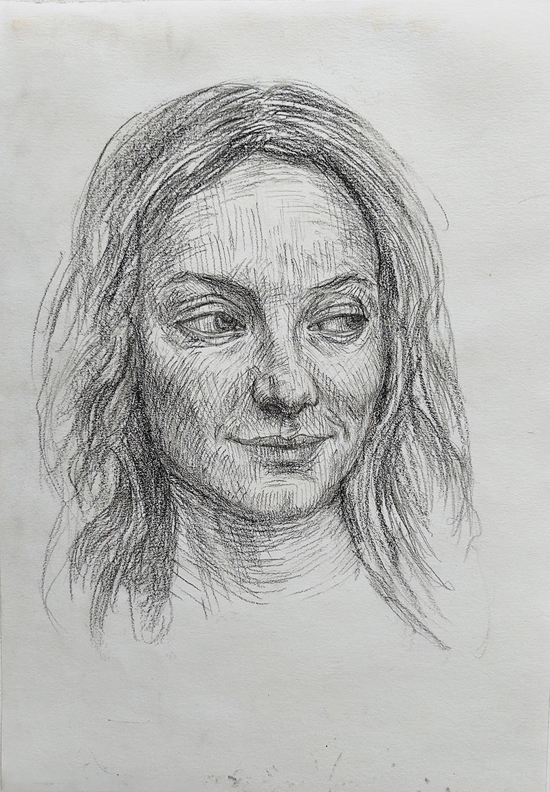 Untitled - Chalk drawing on paper, A4 size, 2026