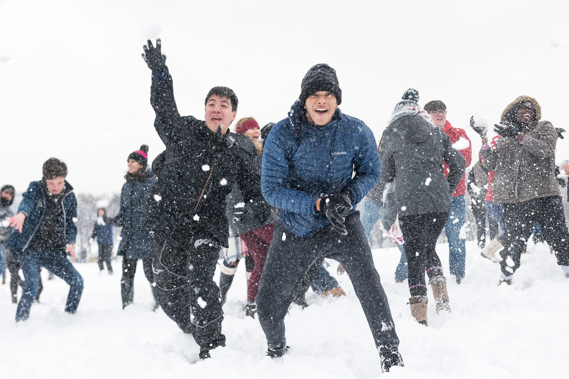 2019's first snowball fight by the Washington Monument.
