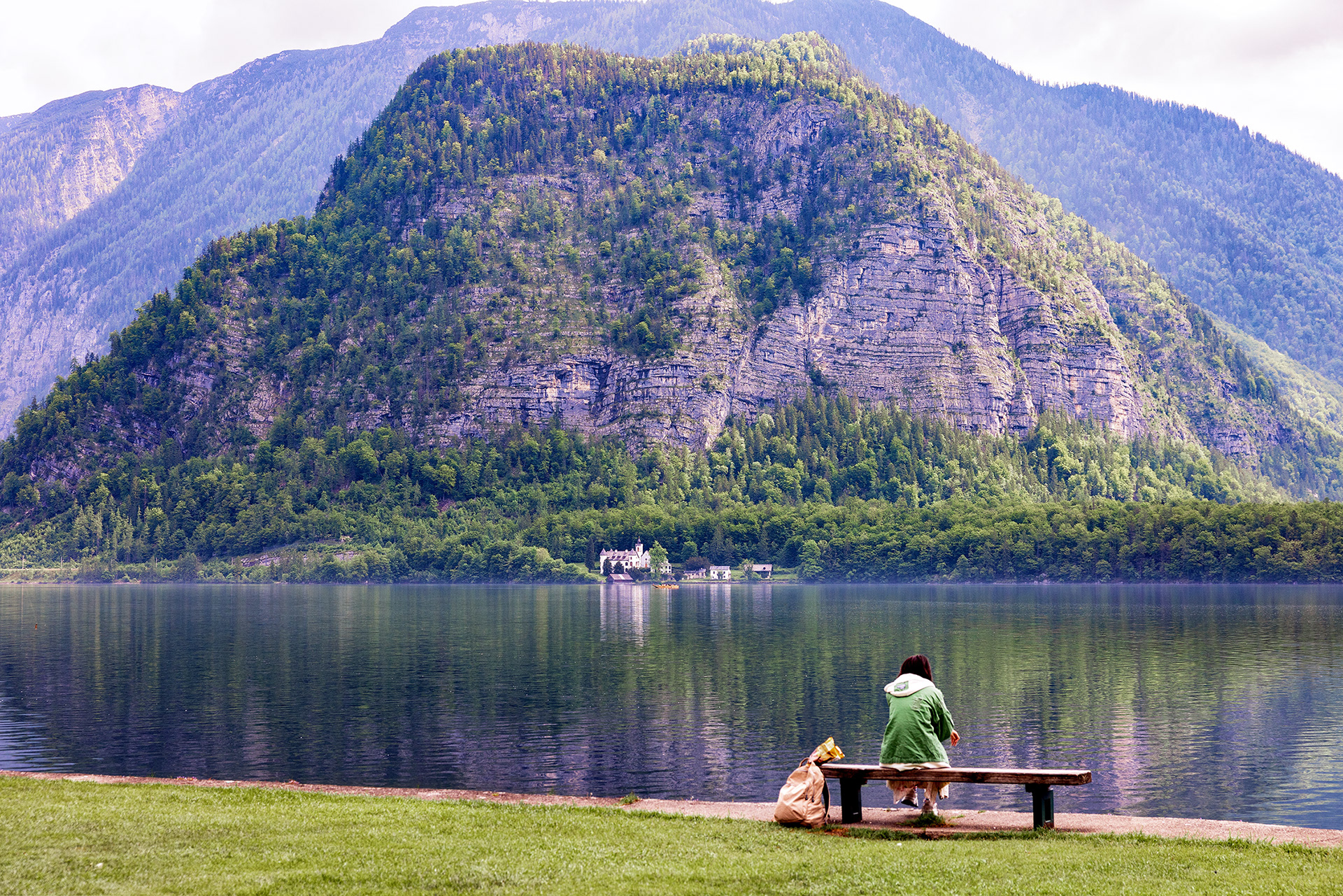 Lady with Dog at Lake