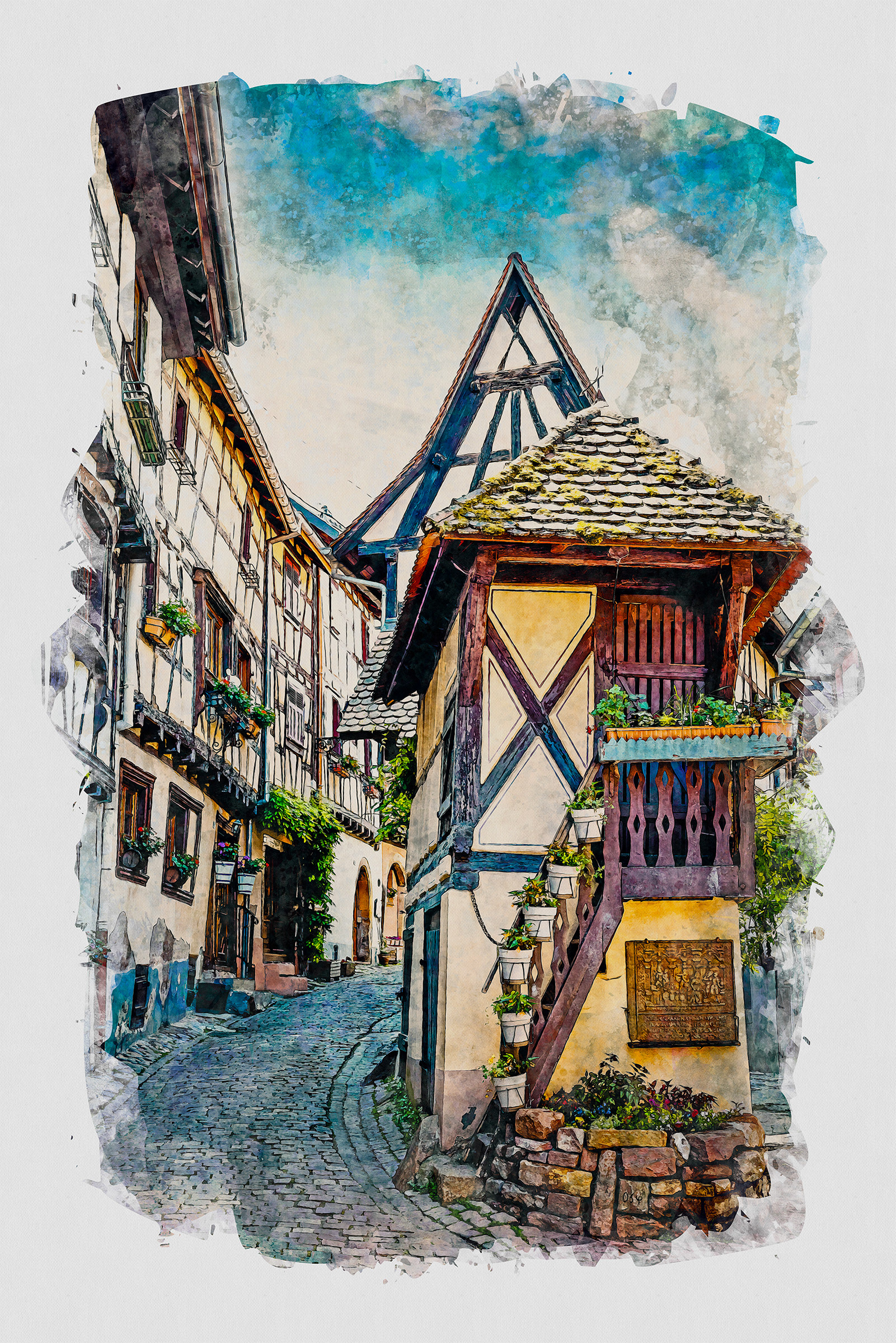 City Center in Watercolor