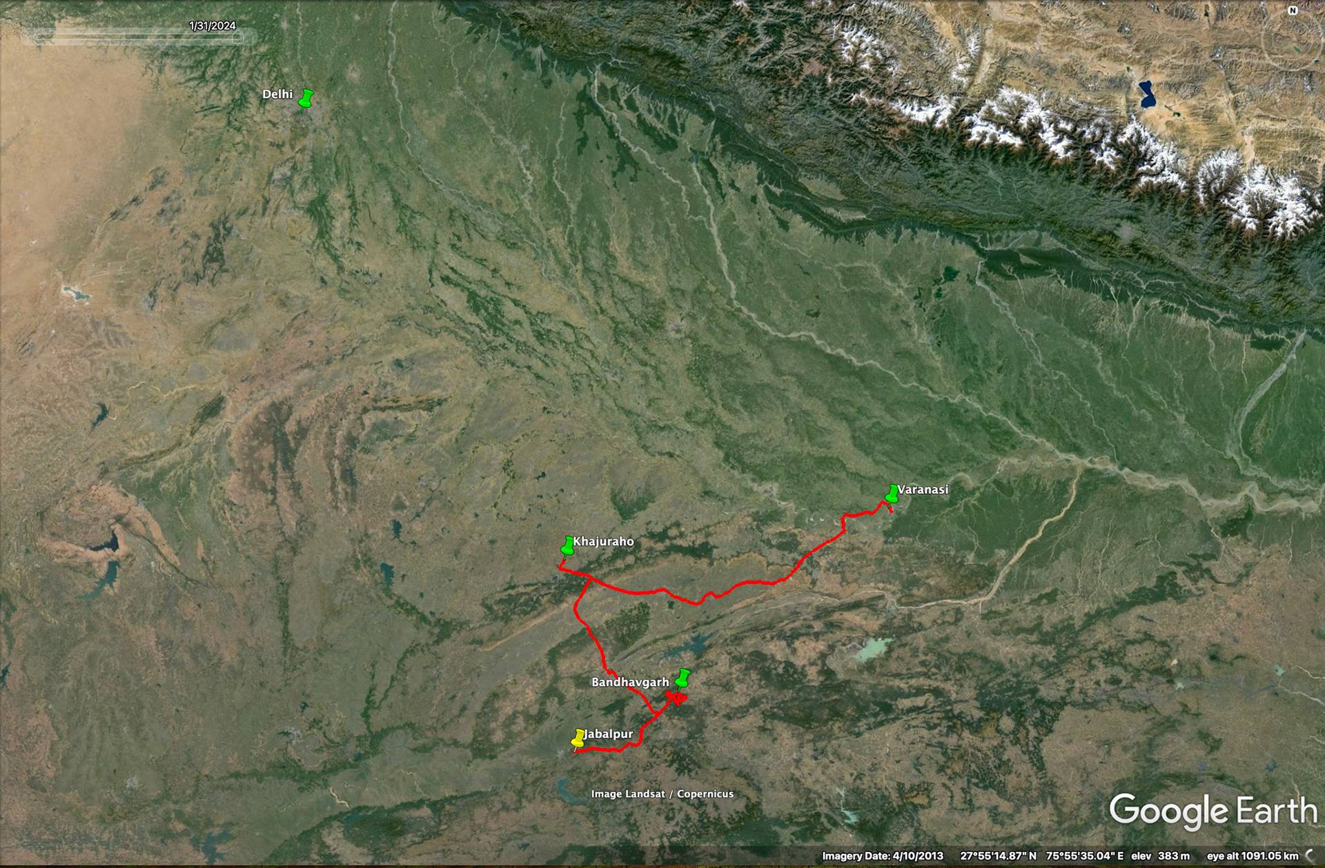 Map of Northern India
