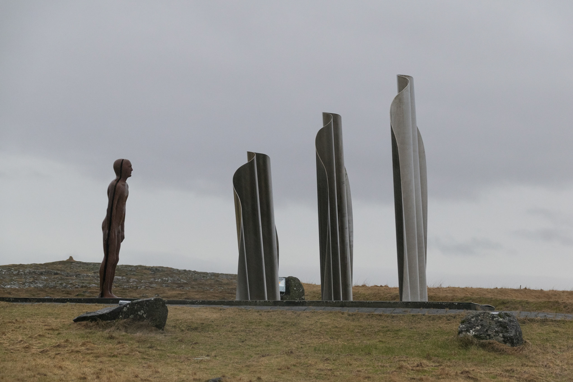 Modern statues, Sandgerdi, Iceland
