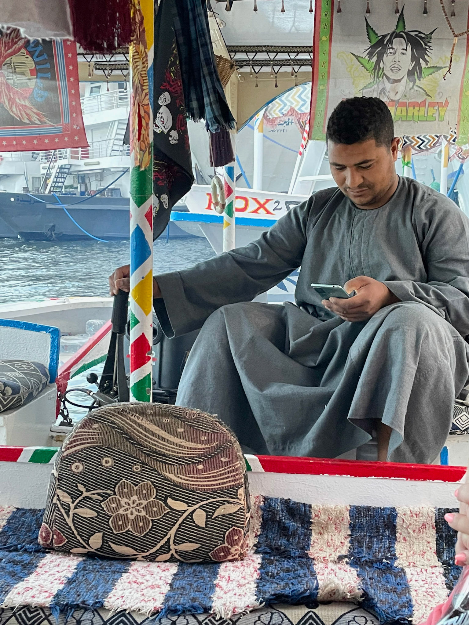 Water taxi driver, Luxor, Egypt, 2023