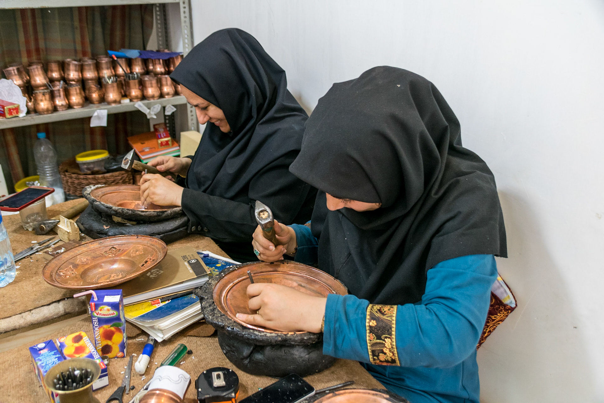 Turquoise and copper workshop, Isfahan, Iran