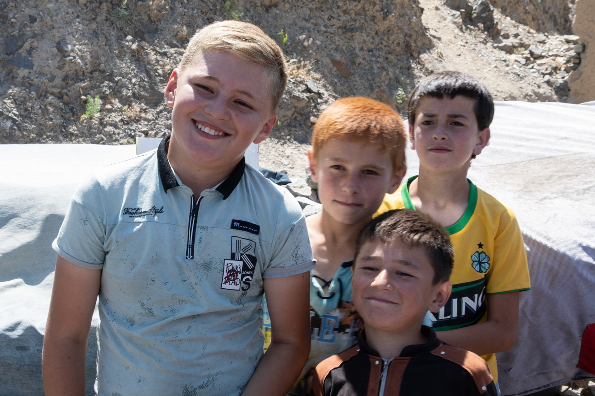 Young boys, near Istaravashan, Tajikistan