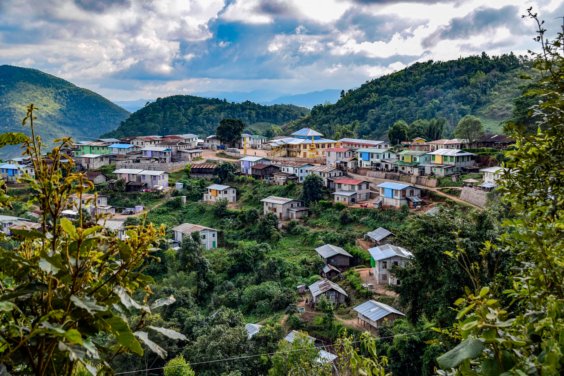 View over village, Shan Hills