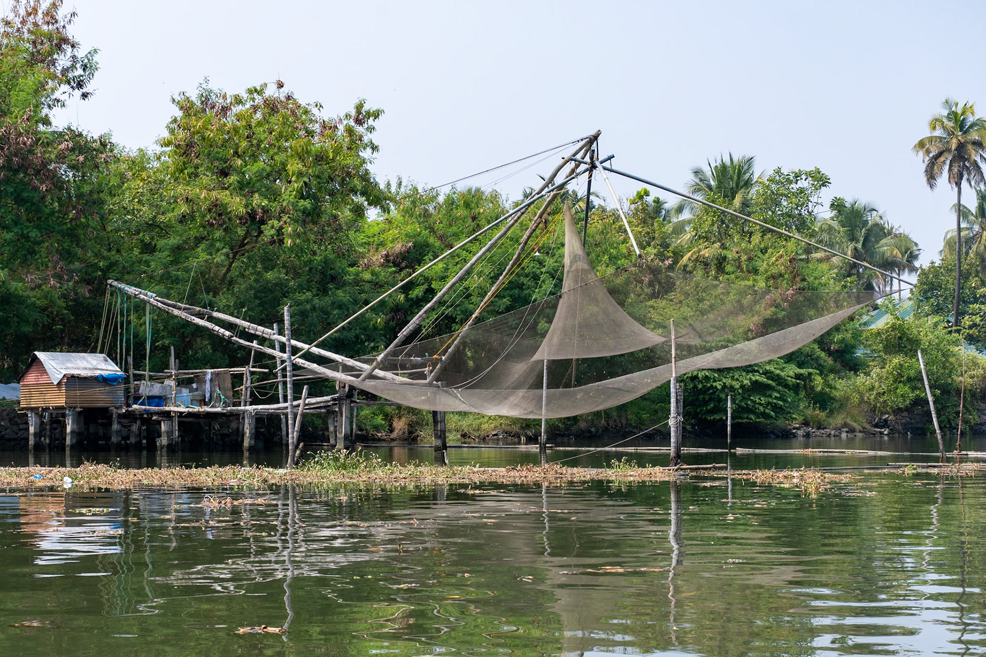 Chinese fishing net, Backwaters, Kochi