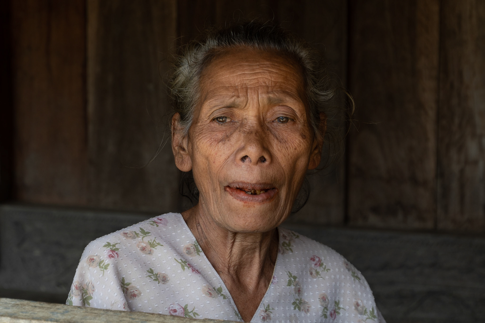 Elderly lady, Wologai, Indonesia